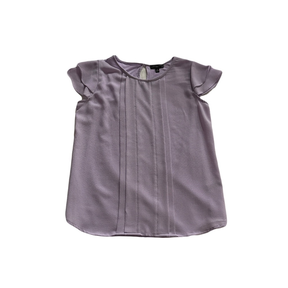 (10)The Limited Light Purple Blouse, Flutter Sleeve, Size Extra Small, Crew Neck